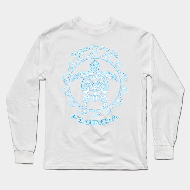 Wilbur By The Sea Tribal Sea Turtle Summer Long Sleeve T-Shirt by macdonaldcreativestudios